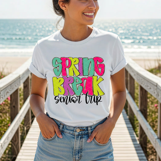Spring Break Senior Trip Tee, Tank or Crewneck